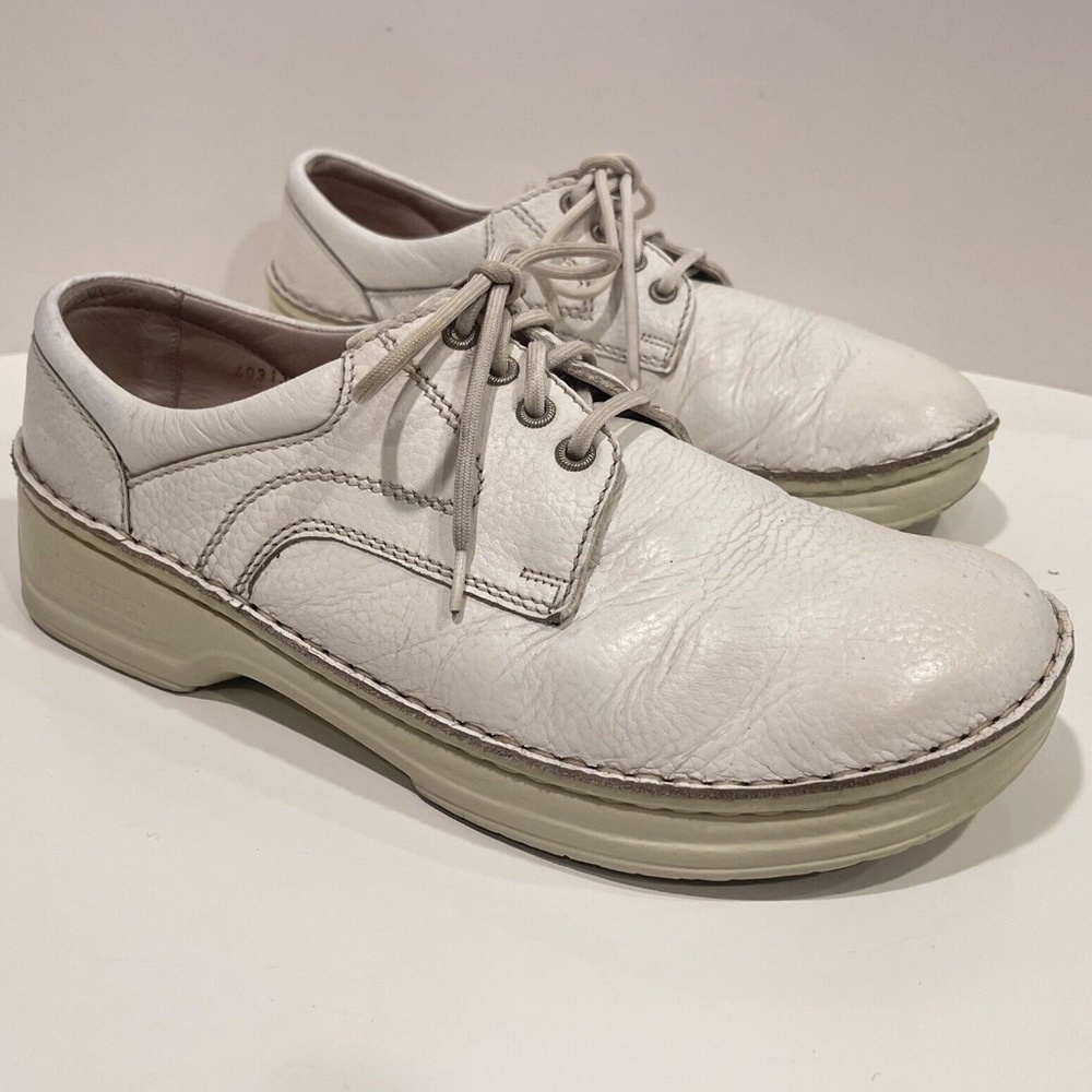 BIRKENSTOCK White Leather Lace-up Shoes Oxfords Casual Germany Men's Sz 44 US 11